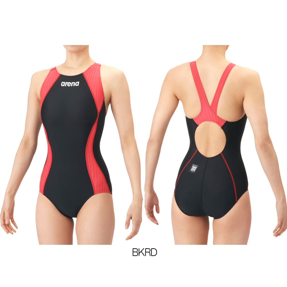 アリーナ ARENA 競泳水着 レディース WA承認モデル AQUA RACING ECO AQUA STRIPE-D レーシングワンピース オープンバック 2026年春夏 AS6SRC53L | アリーナ | 01