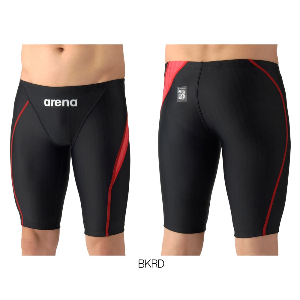 アリーナ ARENA 競泳水着 メンズ WA承認モデル AQUA RACING ECO AQUA STRIPE レーシングスパッツ ハーフレッグ 2026年春夏 AS6SRC58M | アリーナ | 01