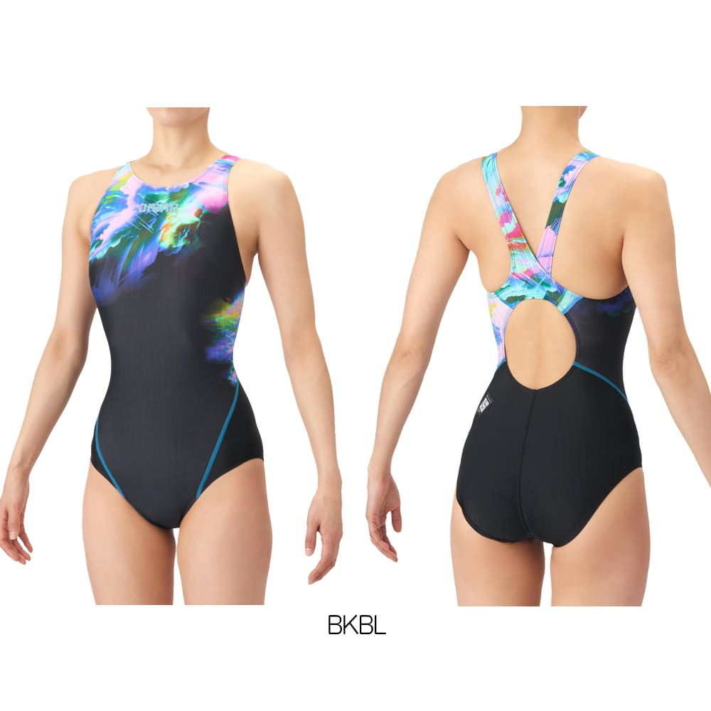 アリーナ ARENA 競泳水着 レディース WA承認モデル AQUA RACING ECO AQUA STRIPE-D STORM CLOUDS レーシングワンピース オープン 2026年春夏 AS6SRC71L | アリーナ | 02