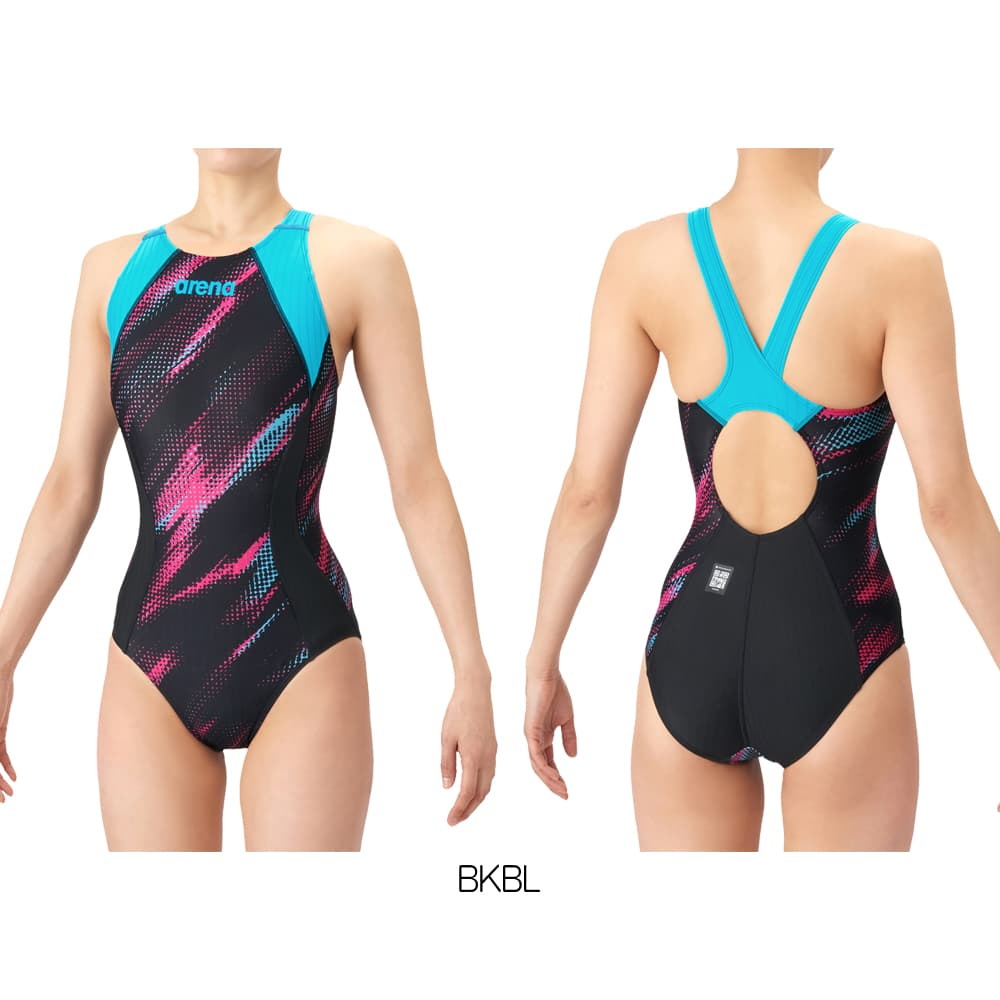 アリーナ ARENA 競泳水着 レディース WA承認モデル AQUA RACING ECO AQUA STRIPE-D レーシングワンピース オープンバック 2026年春夏 AS6SRC79L | アリーナ | 02