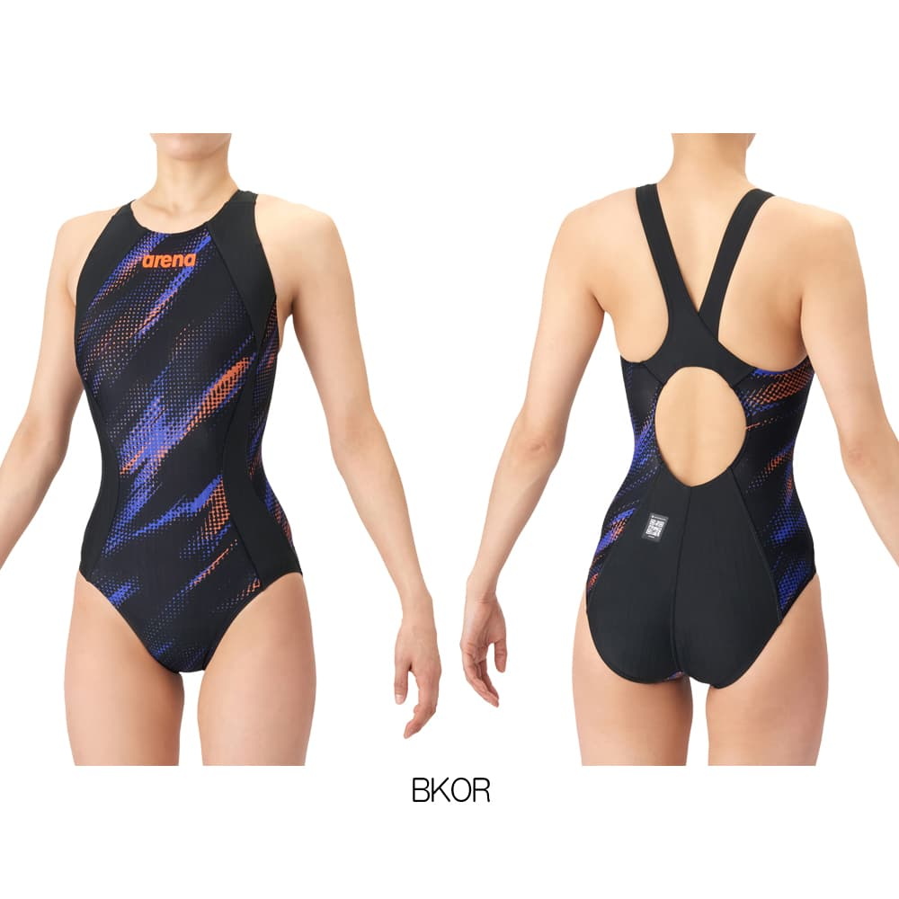 アリーナ ARENA 競泳水着 レディース WA承認モデル AQUA RACING ECO AQUA STRIPE-D レーシングワンピース オープンバック 2026年春夏 AS6SRC79L | アリーナ | 01