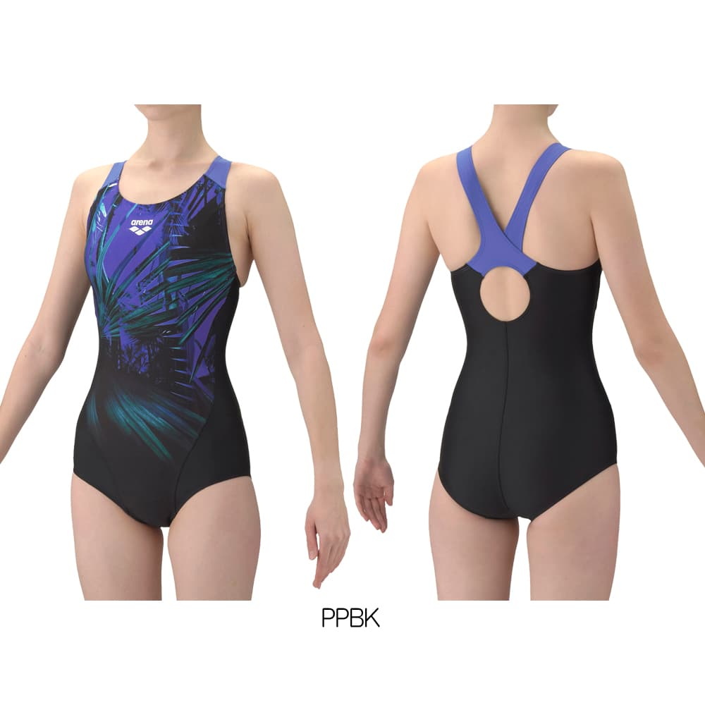 アリーナ ARENA フィットネス水着 レディース AQUA EXA ダブルエステルWR SUNLIGHT フィットネスワンピース オープンバック ぴったりパッド AS6SWF06L_3