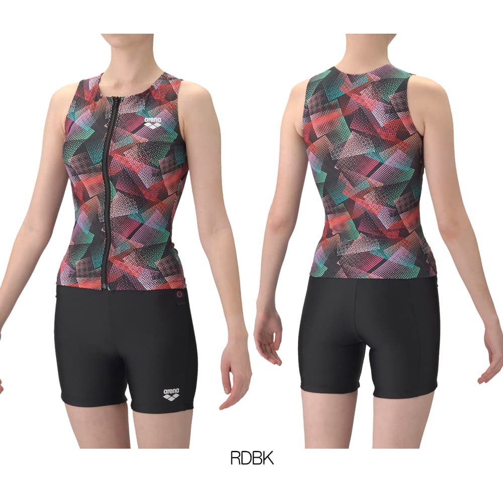 アリーナ ARENA フィットネス水着 レディース フルダル2WAY フィットネスセパレート カバーバック ミドルレッグ 差し込みパッド パッド付き 2026年春夏モデル AS6SWF54L アリーナ（arena） フィットネス水着 レディース フルダル2WAY