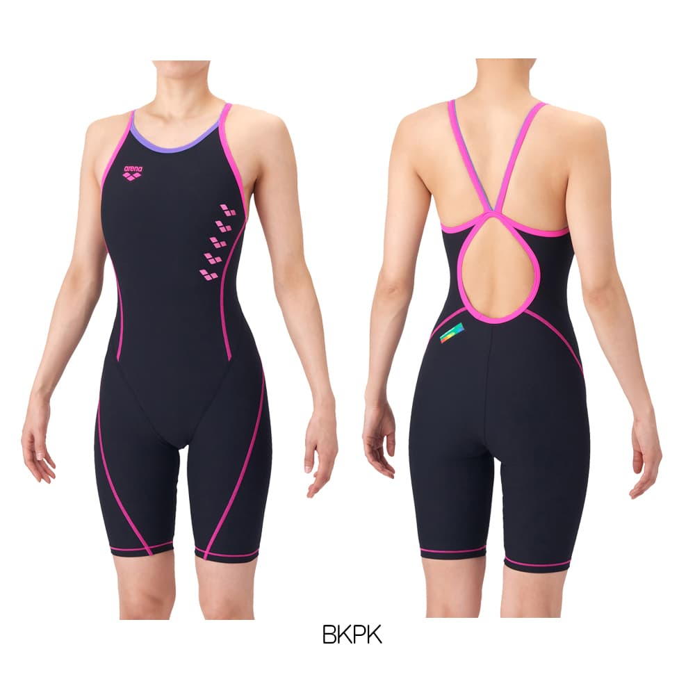 アリーナ ARENA 競泳水着 練習用水着 レディース タフスーツ タフスキンE トレーニングワンピーススパッツ オープンバック ハーフレッグ オールインワン 競泳練習水着 2026年春夏モデル AS6SWM06L アリーナ（arena） 競泳水着 練習用水着 レディース タフスーツ
