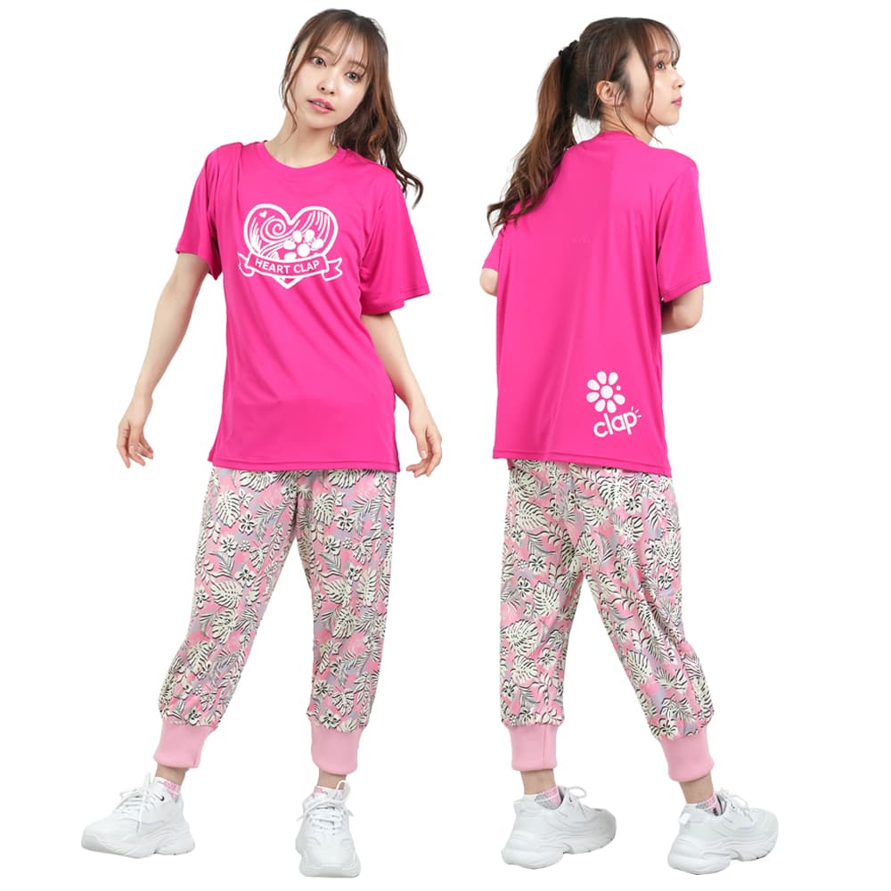 clapクラップ　定価11660円人気MONOGRAM クロップドパンツダンス clap（クラップ） ハイビスカス イージー レディース クロップドパンツ