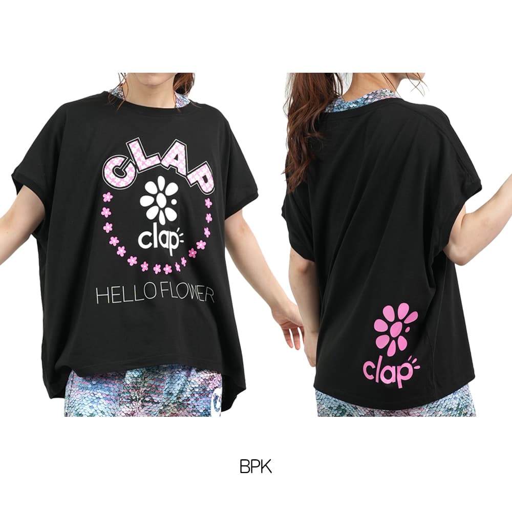 clap（クラップ） クラップフラワー ドルマン レディース Tシャツ 半袖