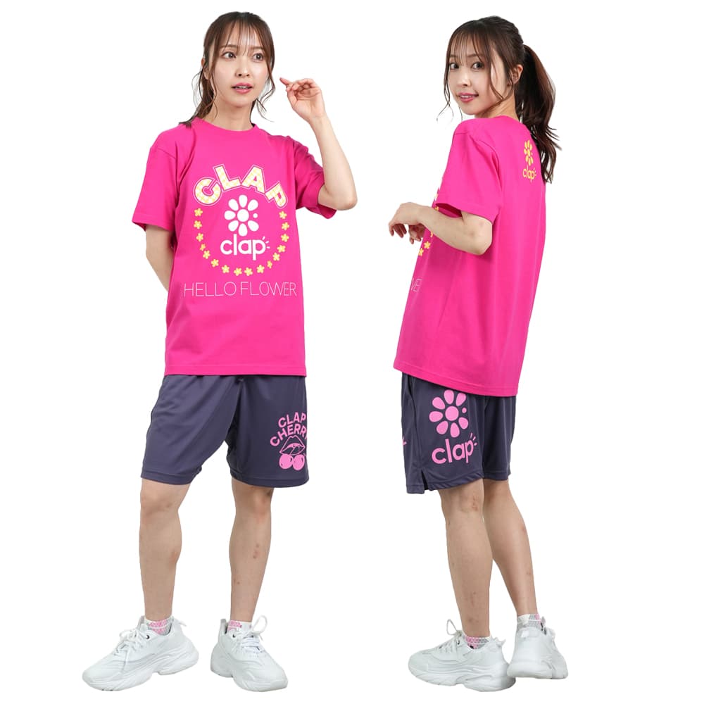 clap お花Tシャツとクロップドパンツ　ペア clap お花Tシャツとクロップドパンツ ペア clap（クラップ） クラップ