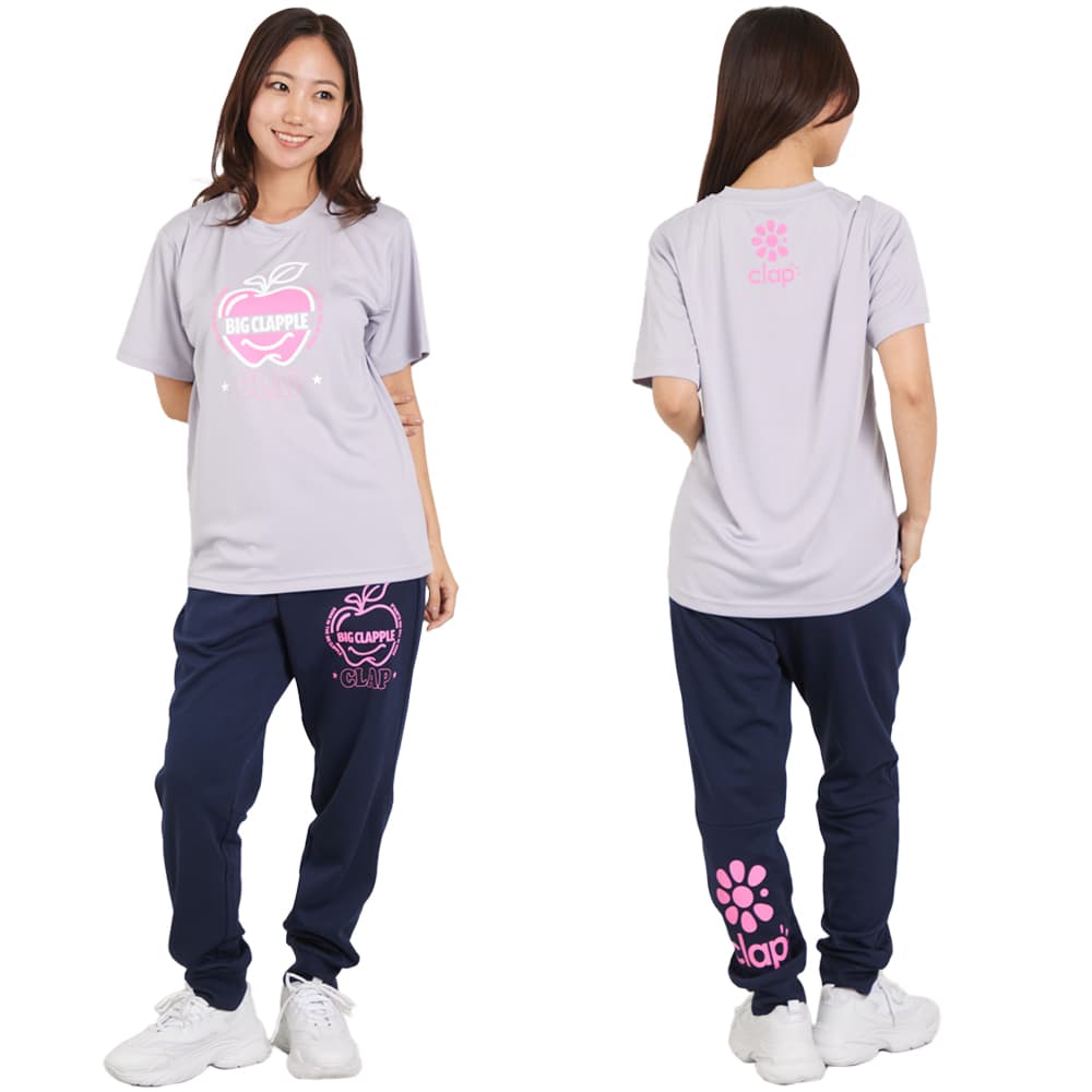clap お花Tシャツとクロップドパンツ　ペア clap お花Tシャツとクロップドパンツ ペア clap お花Tシャツと