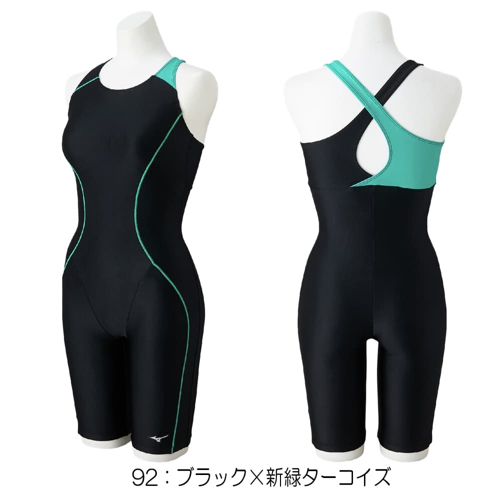 Mizuno スポーツ用水着 黒/水色 MIZUNO（ミズノ） フィットネス水着 レディース Stroke ONE