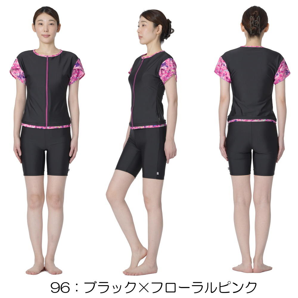 新品☆Mizuno スポーツ用レディース水着 セパレーツトピンク/黒Sサイズ MIZUNO（ミズノ） フィットネス水着 レディース セパレーツ 体型カバー