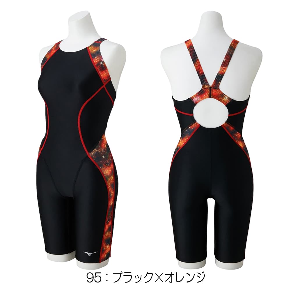 Mizuno スポーツ用水着 タンクトップ 黒/オレンジ MIZUNO（ミズノ） フィットネス水着 レディース Stroke ONE