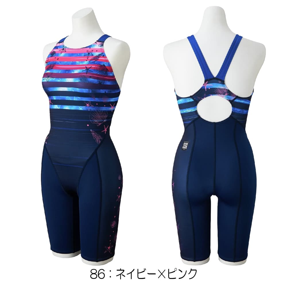 ミズノ MIZUNO 競泳水着 レディース WA承認モデル ST Graphic ハーフスーツ マスターズバック オールインワン 2026年春夏モデル N2MGD741 fina マーク あり_1
