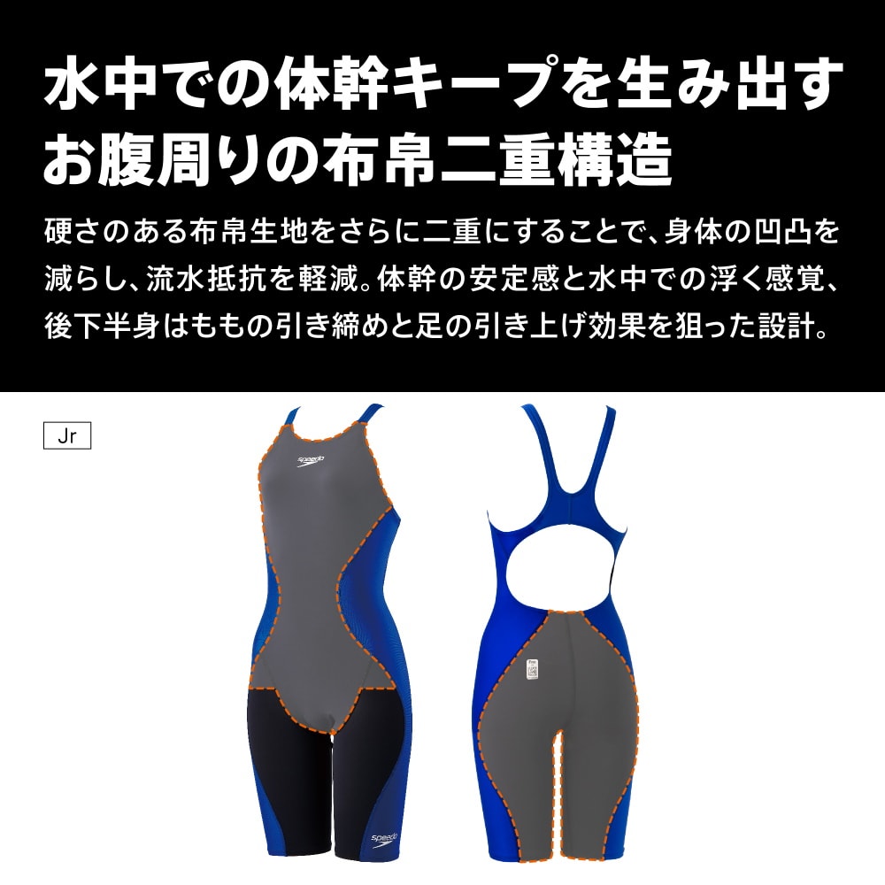 スピード SPEEDO 競泳水着 ジュニア女子 FINA承認モデル プロハイブリッド2オープンバックニースキン LZR CORDURA2 SCG12201F｜e-stroke｜12