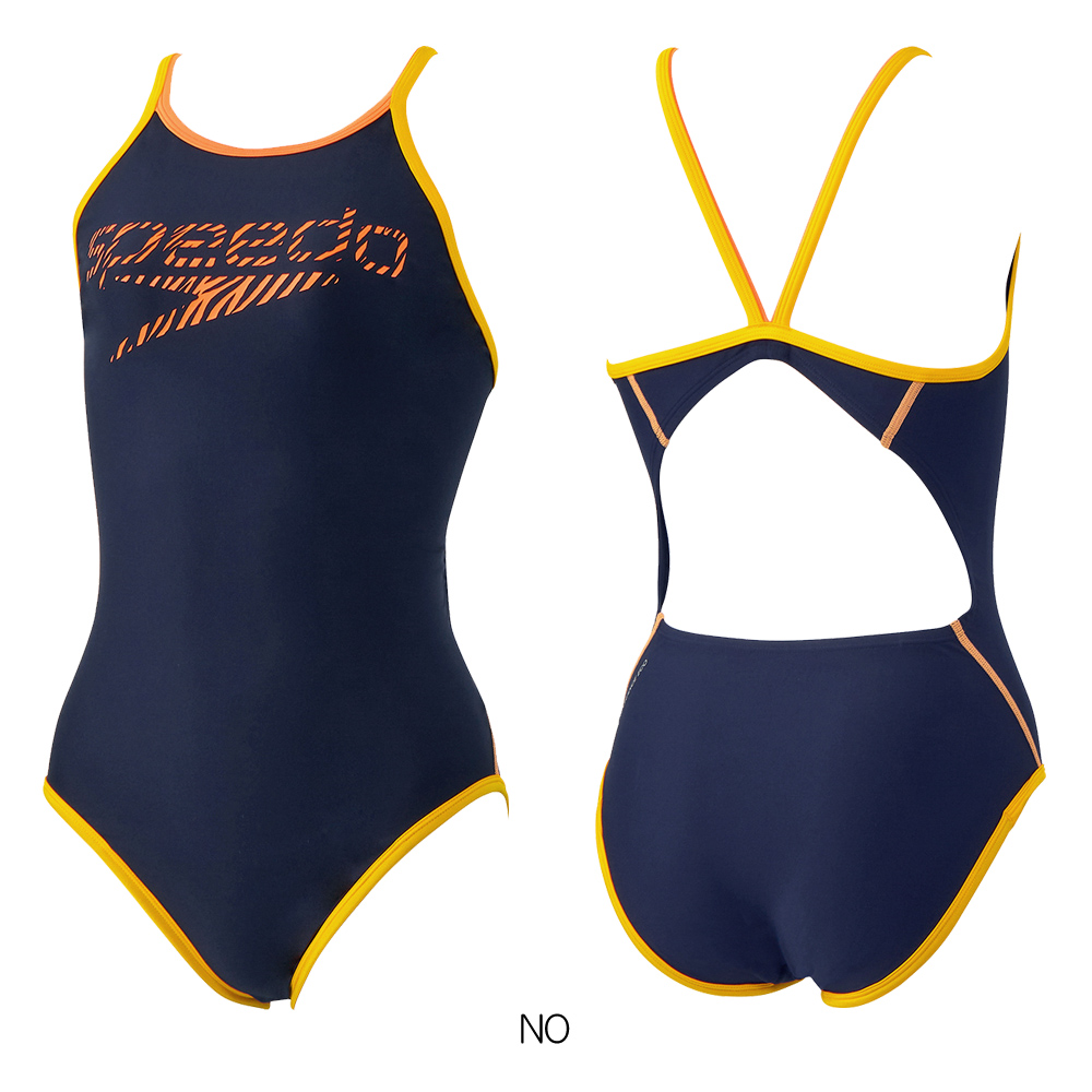 speedo 競泳水着 ブラウン/ホワイト/イエロー スピード SPEEDO 競泳水着 練習用水着 レディース ゼブラスタック