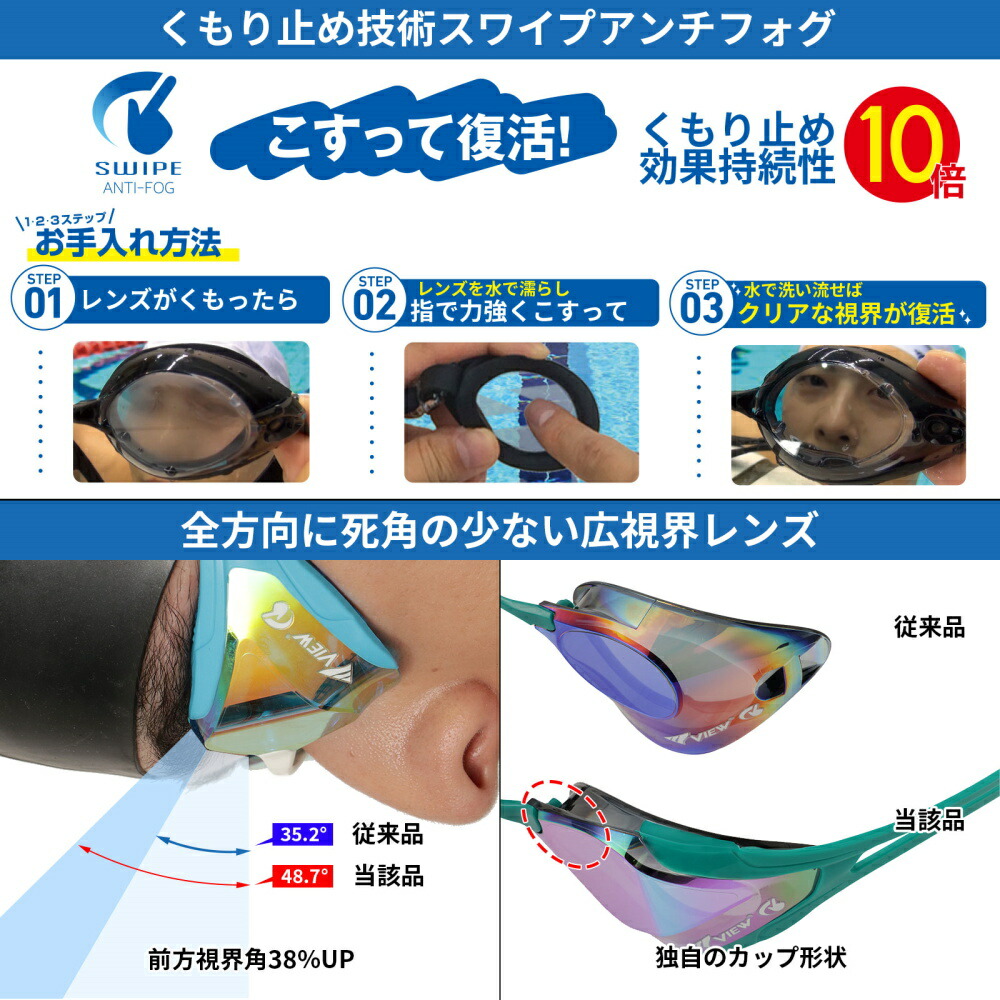 Tabata VIEW ノンクッション スイミングゴーグル ミラータイプ Tabata VIEW ノンクッション スイミングゴーグル ミラータイプ