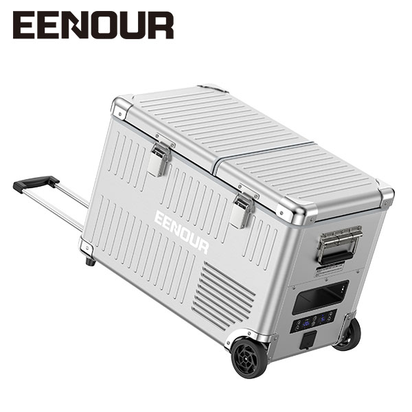 EENOUR ポータブル冷蔵庫 アルミ外装 車載冷蔵庫 42L 52L 2室 大容量