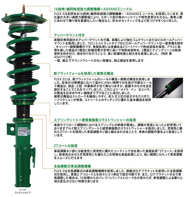【レート】 テイン フレックスZ レビン,トレノ(AE101/FF)用 対応年式:1991.06-1995.04 TEIN/車高調/FLEX Z/VST40-C1SS4 Eタイヤショップ - 通販 - PayPayモール がございま