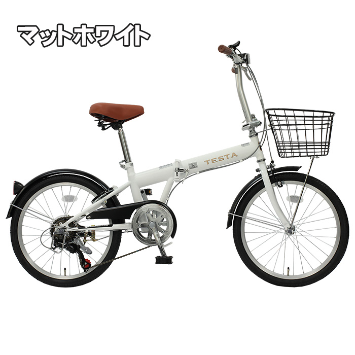 TOPONE 折りたたみ自転車 20インチ カゴ付き シマノ6段変速ギア