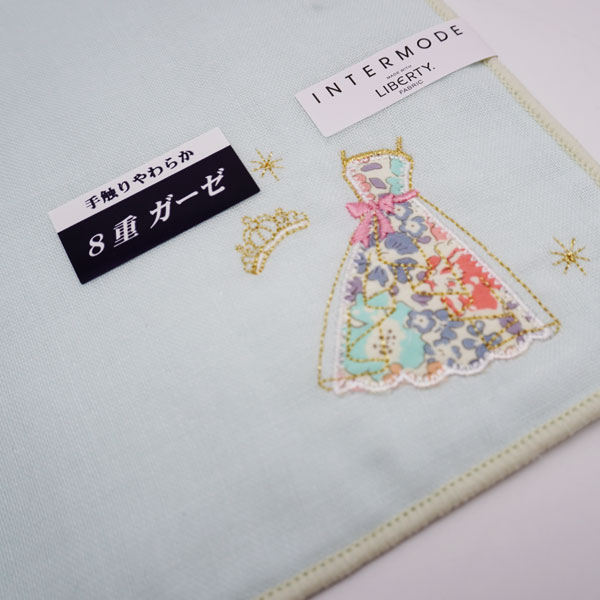 LIBERTY リバティ ハンカチ 婦人 8重ガーゼ 無地＆ドレス柄 23×23cm