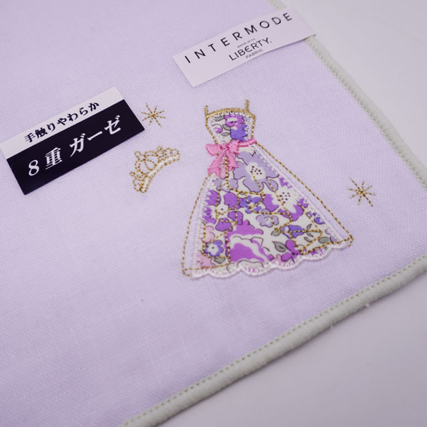 LIBERTY リバティ ハンカチ 婦人 8重ガーゼ 無地＆ドレス柄 23×23cm