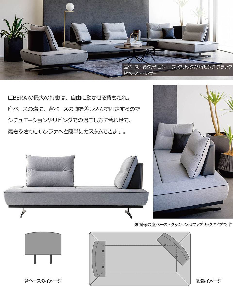 LIBERA（リベラ） ソファ 1400 1800【レザー】 高級ソファ 幅140cm 幅