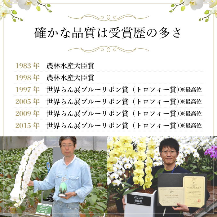 確かな品質は受賞歴の多さ