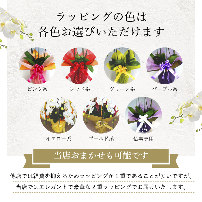 ラッピングの色は各色お選びいただけます