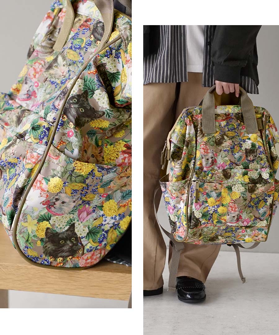 リュック レディース 鞄 バッグ 猫 anello アネロ ボタニカル 