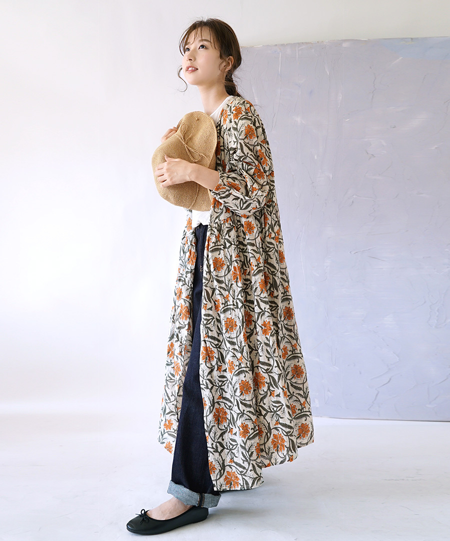 カーディガン 春夏 夏 レディース カーデ ロングワンピース 羽織り ライトガウン 花柄 オリエンタルフラワー カシュクールカーディガン イーザッカマニアストアーズ 通販 Paypayモール