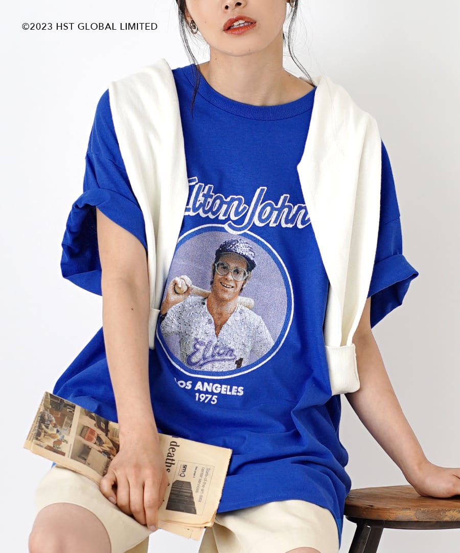Tシャツ レディース メンズ ユニセックス トップス カットソー 半袖 ロゴ GOOD ROCK SPEED グッドロックスピード  ELTON JOHN L.A. 1975 Tシャツ｜e-zakkamania｜02