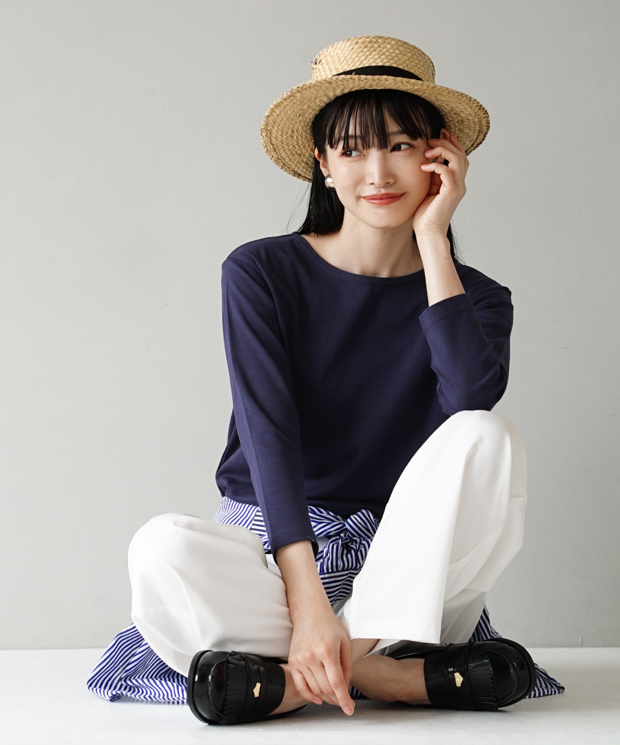 カットソー Tシャツ レディース 春 春服 トップス ロンT 長袖 七