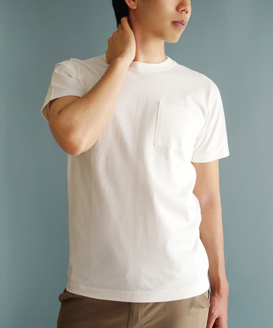Tシャツ メンズ トップス カットソー 汗染み防止 UVカット 綿100％ zootie 汗しみない クルーネック ポケット Tシャツ メンズ｜e-zakkamania｜02