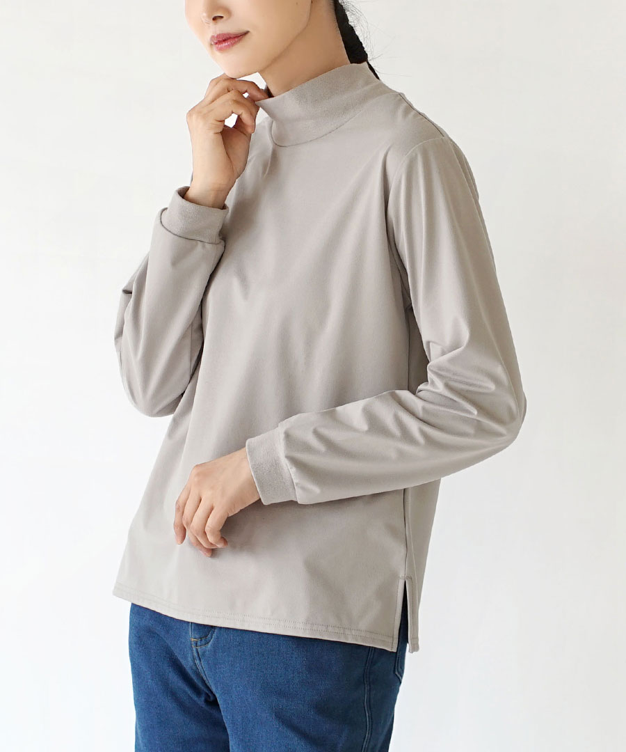 トップス レディース 冬 冬服 防寒服 長袖 裏起毛インナー カットソー インナー 防寒対策 あったかい zootie ズーティー BBプルオーバー ハイネック | zootie | 01