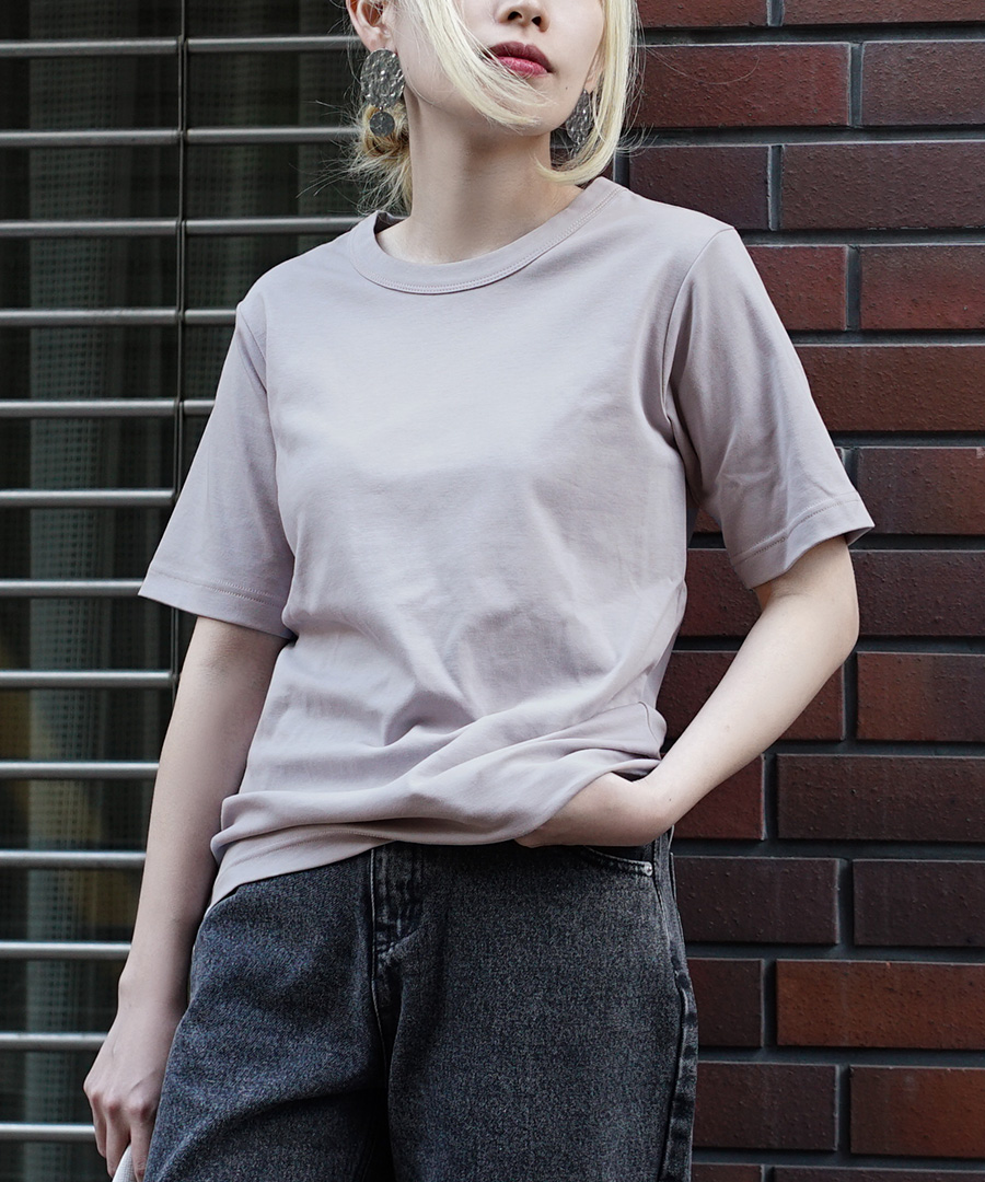 Tシャツ レディース キレイめ トップス カットソー 半袖 五分袖 クルーネック 綿100％ zoo...