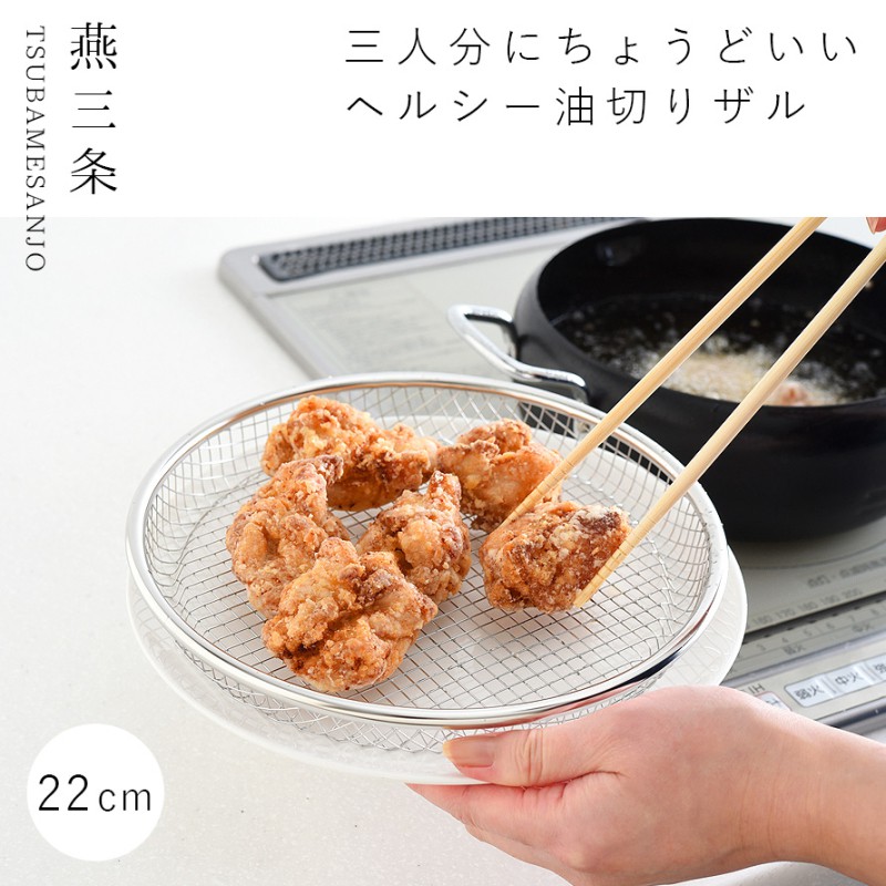 油切り 網 皿 揚げ物 盛り付け 燕三条 ざる 22cm ステンレス ザル 平