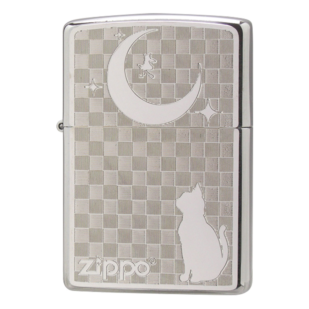 zippo ライター ジッポーライター 名入れ 猫 ネコ ねこ 動物 アニマル 200 かわいい フラットボトム メタルプレート ホワイトニッケル  ギフト プレゼント 贈り物