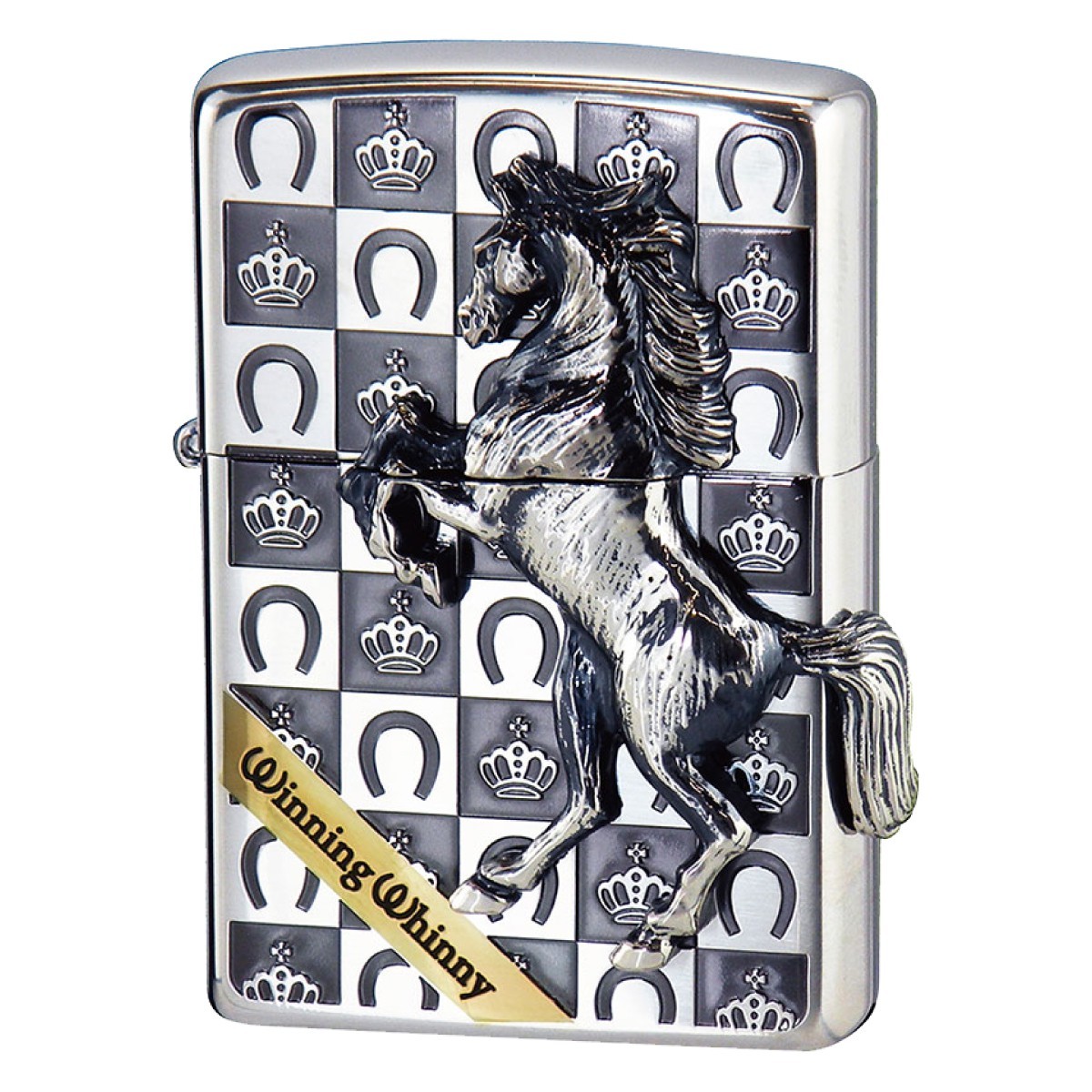 zippoライター 名入れ ウイニングウイニー 馬 zippo ジッポー ライター プレゼント オシャレ zippo 馬  ウィニングウィニーグランドクラウンシルバー オイルライ