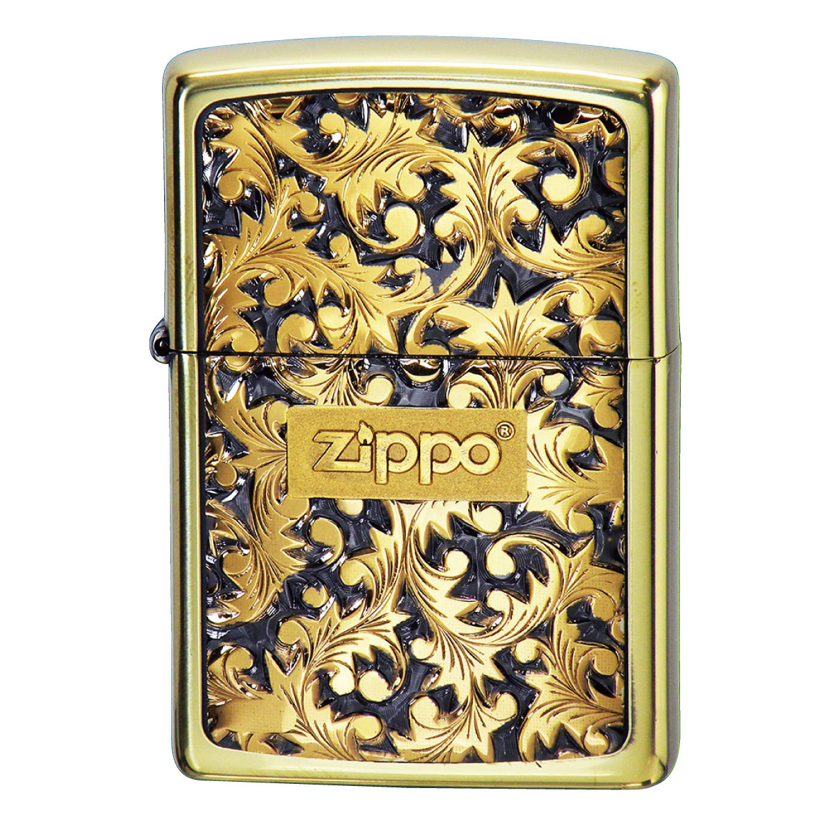 ジッポライター zippo ライター 名入れ かっこいい ブランド 高級 ジッポーライター オイルライター 200 両面加工 唐草 模様 彫刻  鏡面仕上げ ゴールド 金 シル