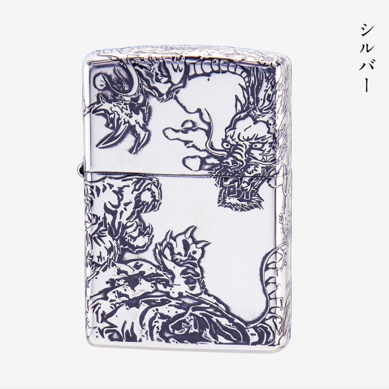 zippo ジッポ ライター プレゼント ジッポライター 龍 虎 5面加工 