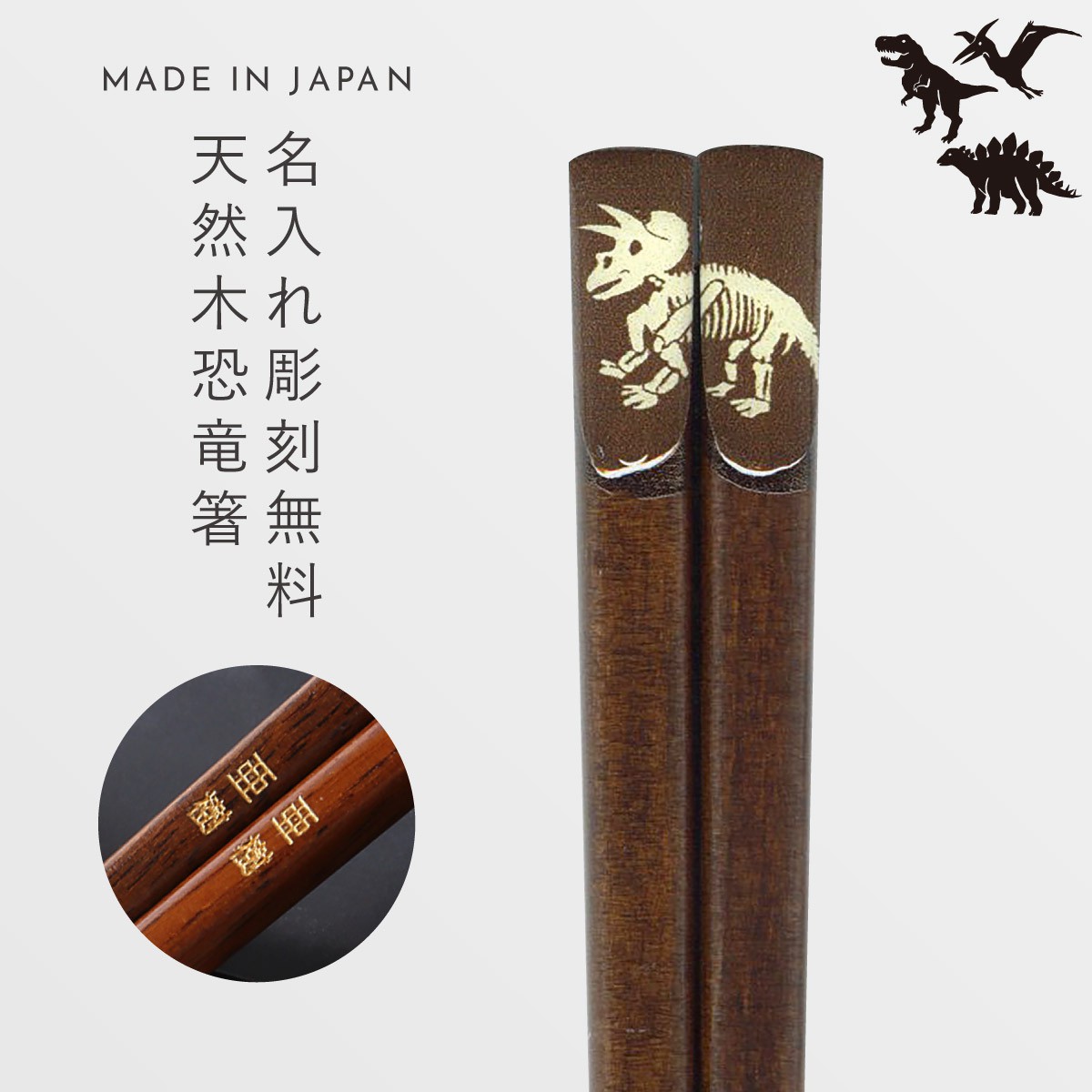 田中箸店 箸 お箸 恐竜 18cm 名入れ 名前入り プレゼント 子供 子ども