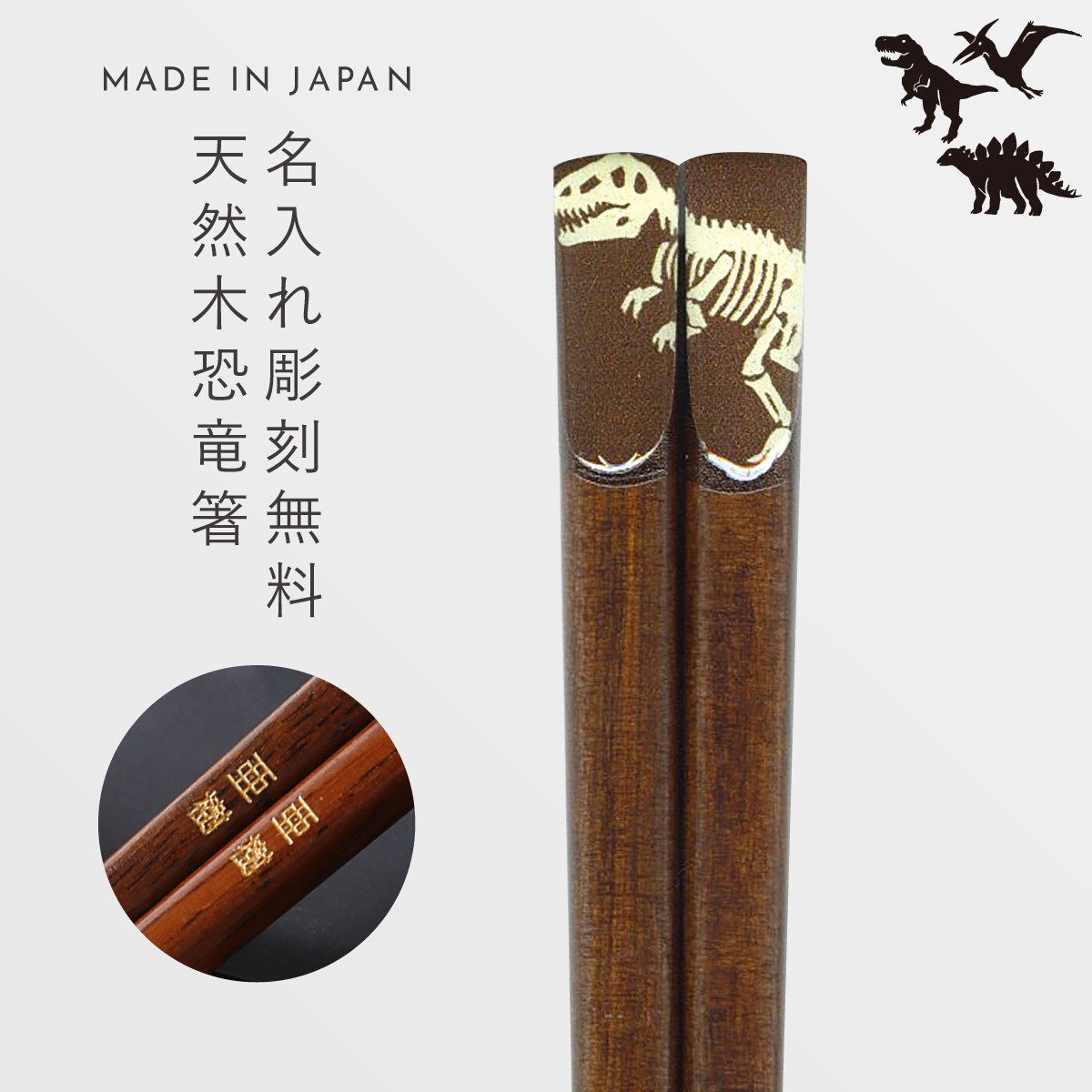 田中箸店 箸 お箸 恐竜 18cm 名入れ 名前入り プレゼント 子供 子ども