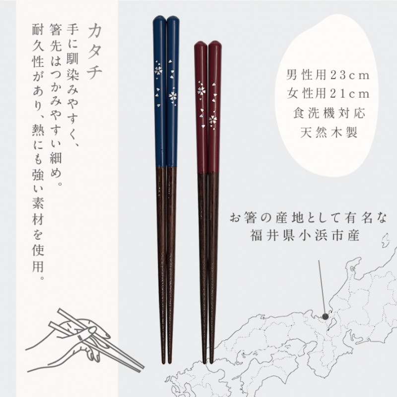 夫婦箸 箸 名入れ ペア 二膳セット ギフト 贈り物 食洗機対応 若狭箸