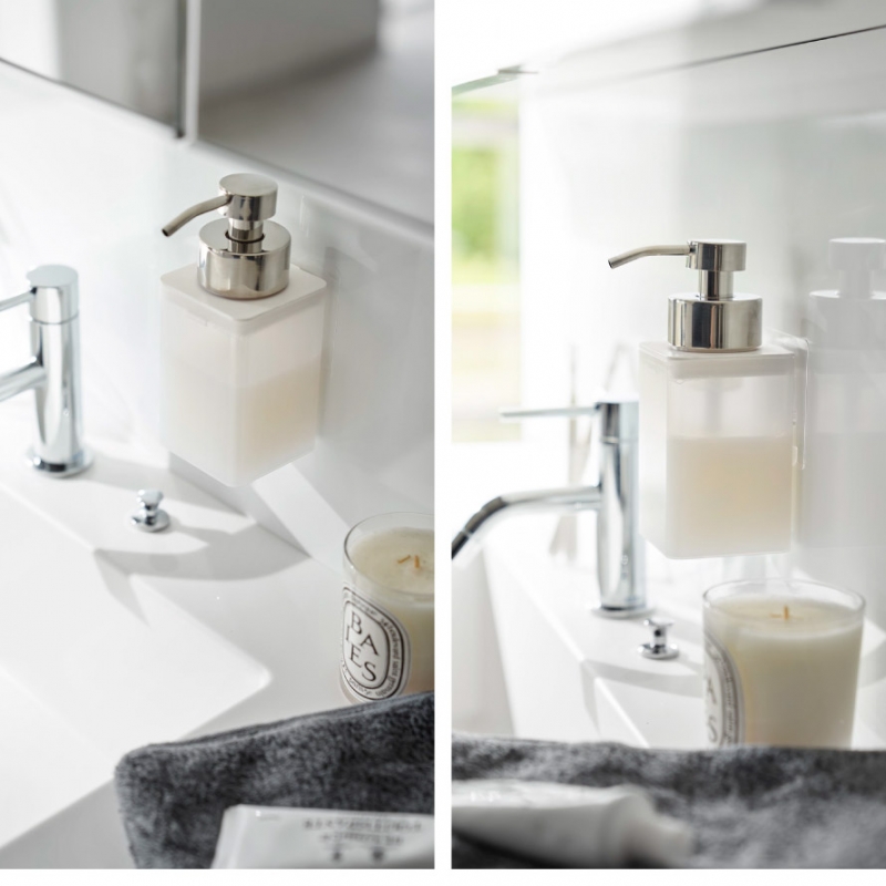 山崎実業 ハンドソープ ディスペンサー 泡 壁 ミスト 白 フィルム