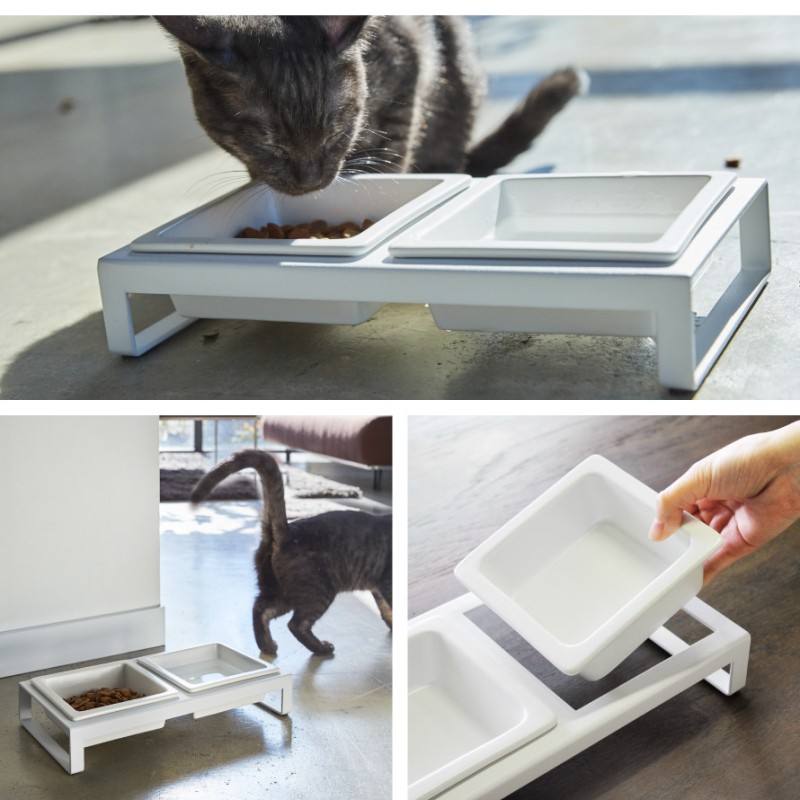 山崎実業 ペットフードボウルスタンドセット ヌークス nooks ペット