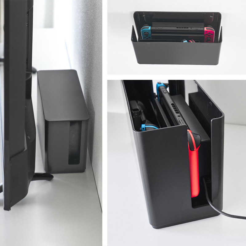 蓋付き重ねられるゲーム機器収納ケース スマート
