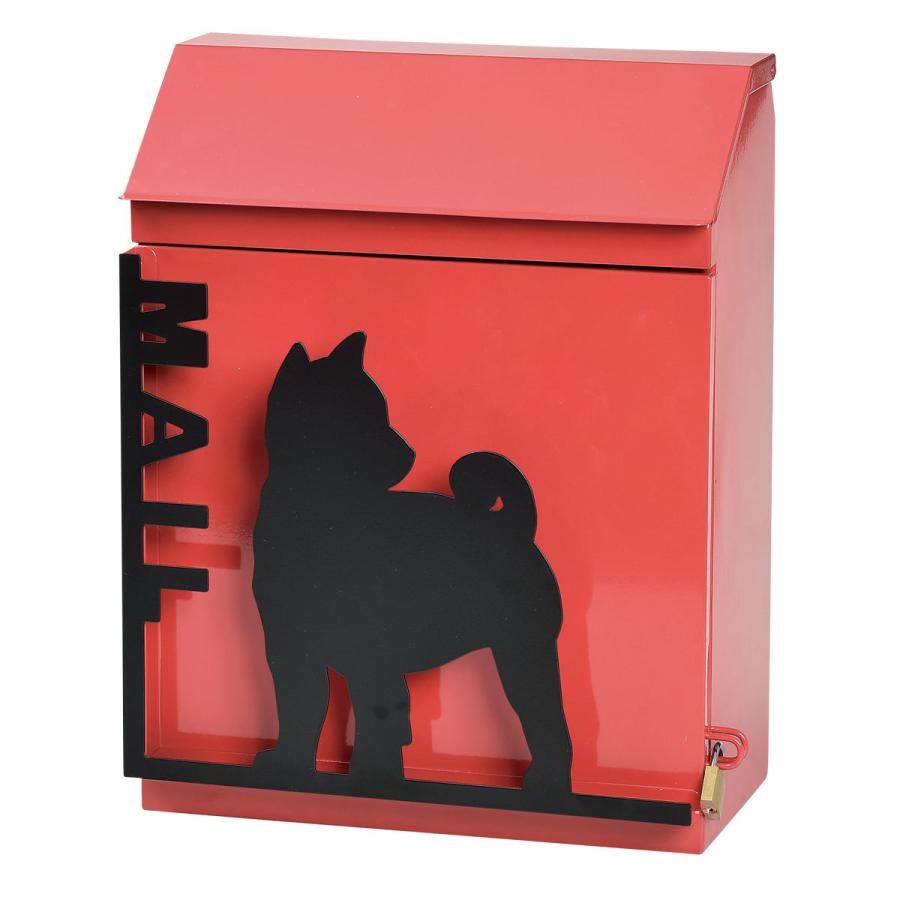ポスト　スタンド　セット　北欧　新築　かわいい　レッド　鍵付き　スタンド式　玄関　鍵　犬　置き型　置き型　アニマル　新　動物　赤　スタンドセット　南京錠　エクステリア　猫