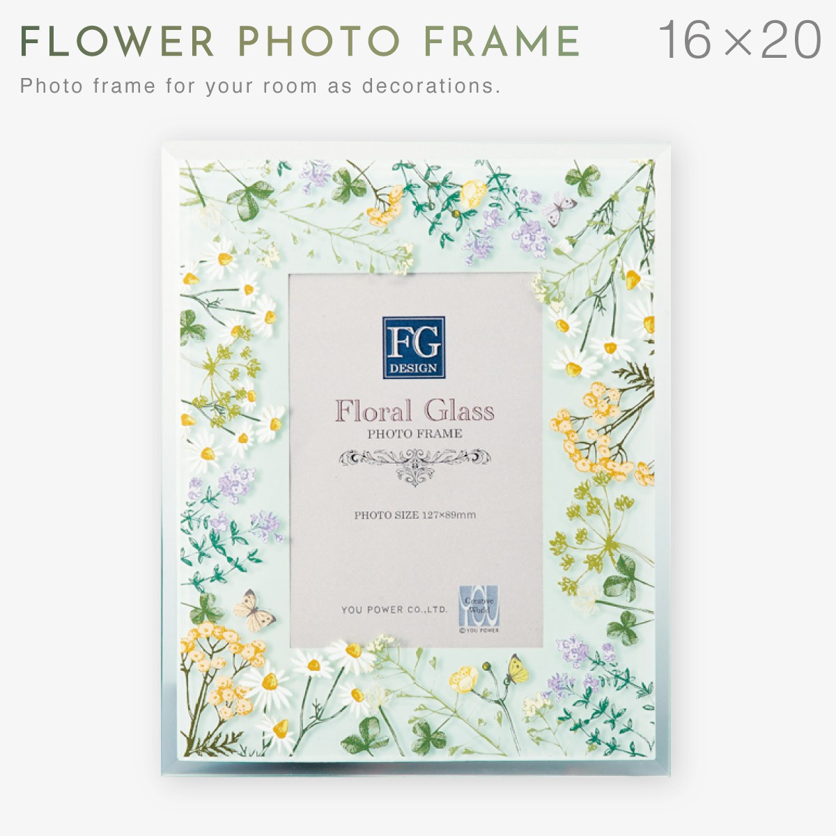  フォトフレーム グラス フォトフレーム：MRN-D5508-B（ガラス）（マット付き） | マルニ額縁画材店