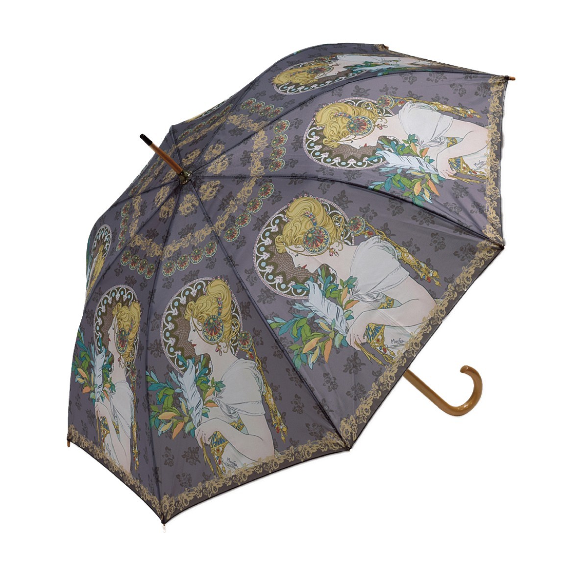 名画 傘 アート 名入れ ギフト 雨傘 長傘 木製 持ち手 有名画家