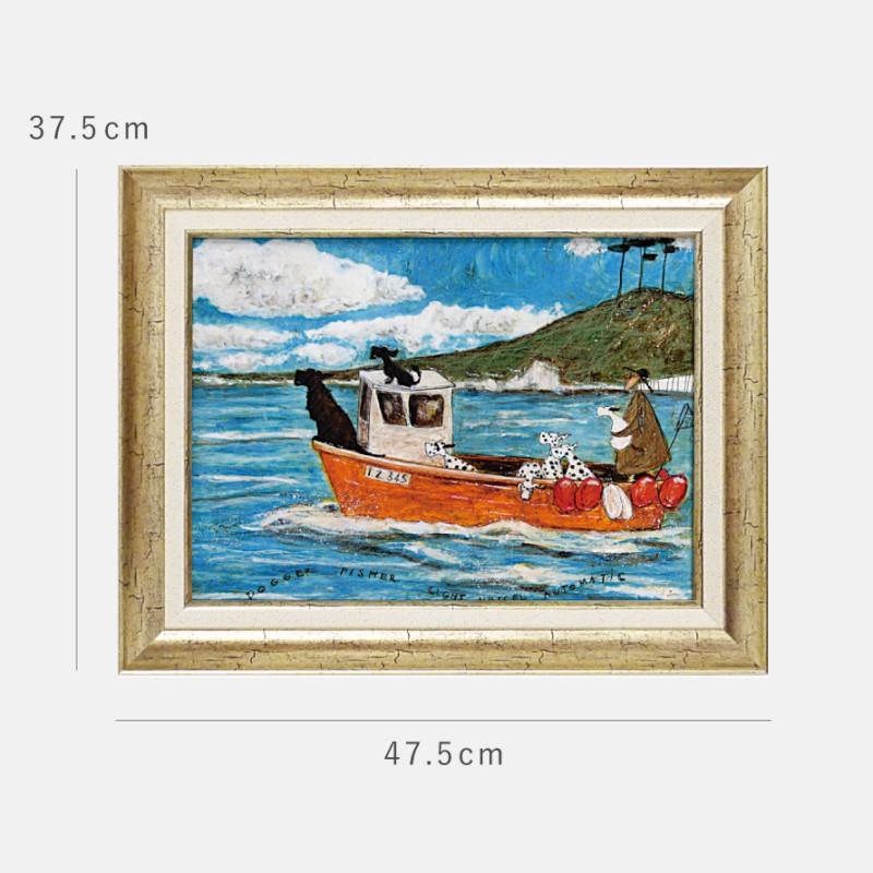 絵　絵画★サムトフト アートフレーム「海の家から海が見える」★ 動物＆癒し 楽天市場】サムトフト 絵画 絵 48.5×39.5cm 【ジャックの海岸で