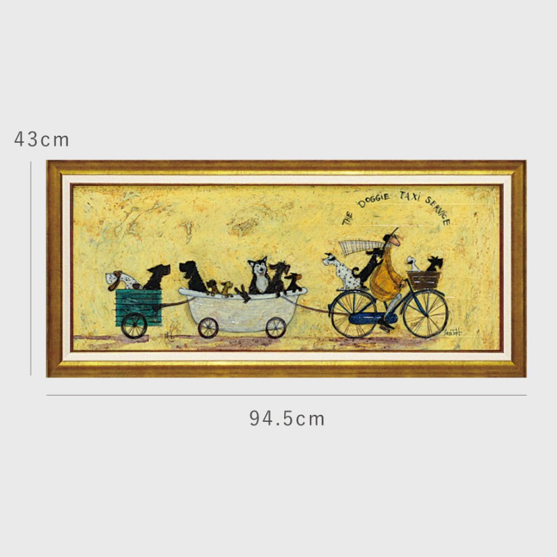 アートパネル アートフレーム 94.5×43cm サムトフト 「いぬタクシー